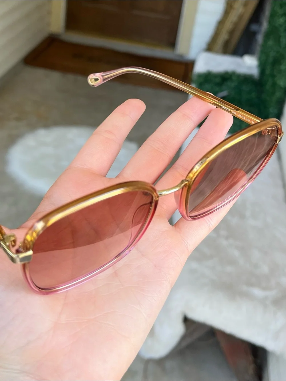 CHLOE Pink Yellow Gold Tortoise Oversized Sunglasses CH0031S